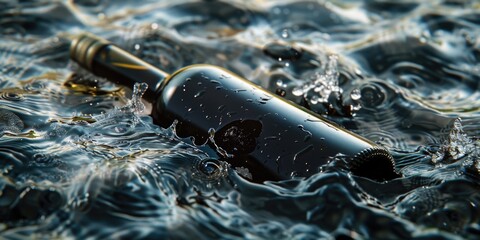 Poster - Bottle of wine is floating in water