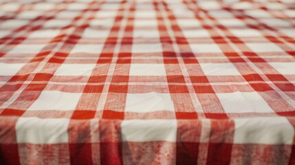 Sticker - Red and white checkered tablecloth with white border