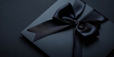 Wall Mural - black card with bow on it