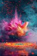 © Alexandr - Colorful flower is surrounded by cloud of colorful powder