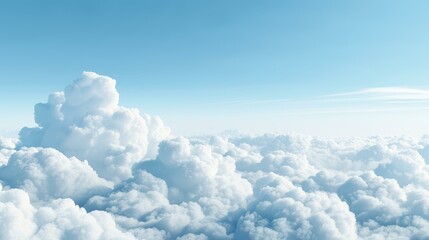 Wall Mural - Stunning view of blue sky with fluffy clouds.