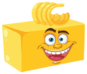 Poster - Smiling butter block with a cheerful expression