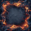 © Jullia - Mysterious Fiery Chasm: Abstract Inferno Vortex in Vivid Orange and Black