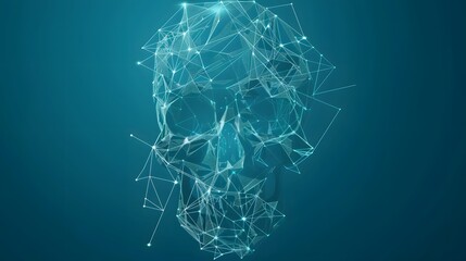 Wall Mural - low poly skull tech 