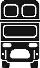 Sticker - Simple black and white illustration of a classic london tour bus approaching