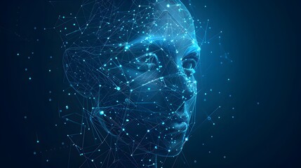 Artificial intelligence brain power research tech market with representing ai innovation technology.