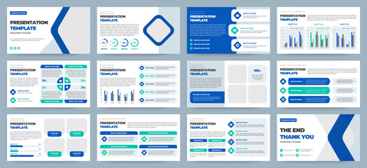 Wall Mural - modern presentation slide templates. infographic elements template set for web, print, annual report