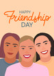 © olhatszrv - Friends hug and smile. Happy Friendship Day greeting card.