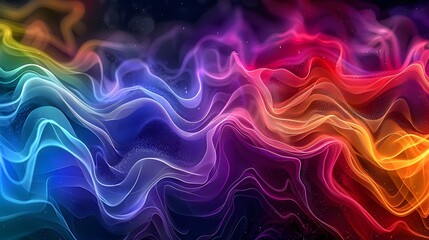 Canvas Print - This abstract image showcases a vibrant combination of wavy lines in a spectrum of colors, creating a dynamic and fluid visual texture that's perfect for a variety of design projects. 