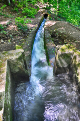 Wall Mural - Water stream flowing into the forest in Yedi Goller (Seven Lakes) National Park, Bolu, Turkey