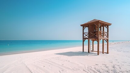 Poster - Lifeguard Tower on a White Sand Beach