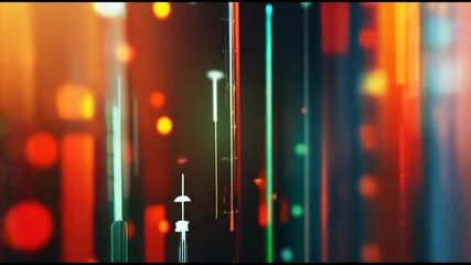 Poster - A table and bar graph of stock market indices animation in 4K..
