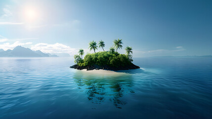 Wall Mural - Deserted island in the middle of the ocean