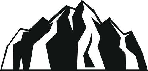 Wall Mural - Black mountain peak representing hiking and tourism logo