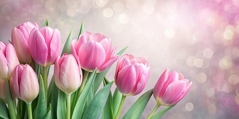 Wall Mural - Gentle pink tulips with subtle textures, perfect for spring or Easter designs, tulips, flowers, pink, gentle, subtle textures