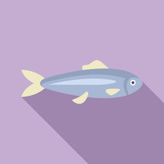 Poster - Small fish is swimming with its long shadow projected behind it