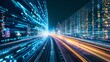 © The Little Hut - Digital data flow on road with motion blur to create vision of fast speed transfer  Concept of future digital transformation  disruptive innovation and agile business methodology : Generative AI