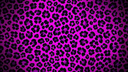 Sticker - Vibrant neon purple leopard print design on a black background for eye-catching visuals, neon, purple, leopard, print