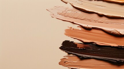 Poster - Various Skin Tone Foundation Swatches on a Light Beige Background