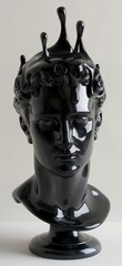 Sticker - a black bust of a man with a crown on his head