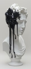 Poster - a bust of a man with dripping black paint