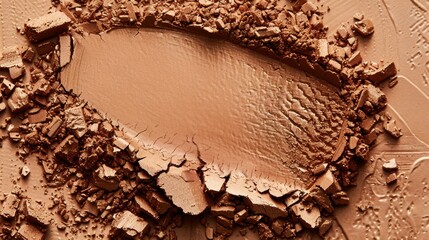 Sticker - Close Up of Brown Powder Makeup With Smooth, Swirled Texture