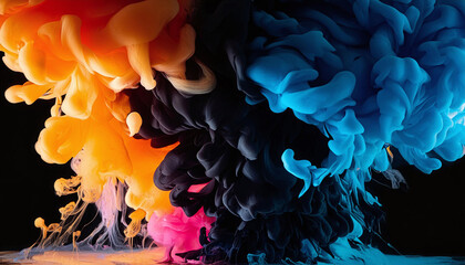 Poster - colorful ink flow wallpaper