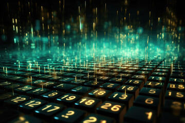 generated illustration of abstract binary number, computer coding.