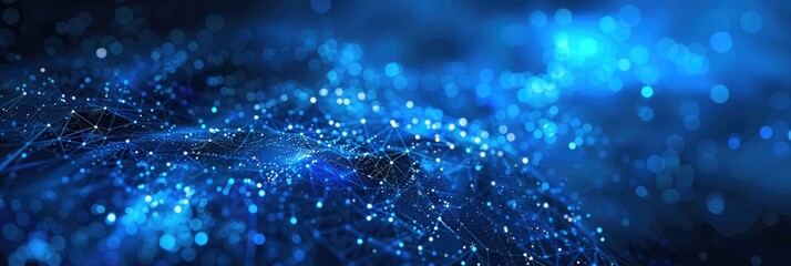 Blue Data Network Abstract Background. Digital Technology Concept Design