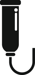 Sticker - Black and white icon of a medical enema procedure showing liquid flowing through a tube