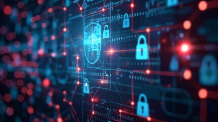 abstract Information security computer data technology communication concept background