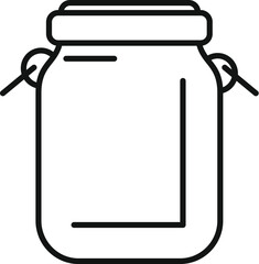 Canvas Print - Line drawing of a reusable glass jar for milk or juice, promoting sustainability and eco friendly practices