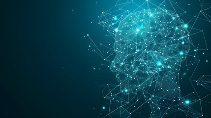 Artificial intelligence brain power research tech market with representing ai innovation technology.