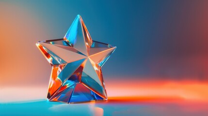 Poster - Crystal Star with a Gradient Background