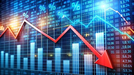 Volatility brought to life! This business graph depicts a dramatic plunge in stock prices, offering a clear visualization of market instability.