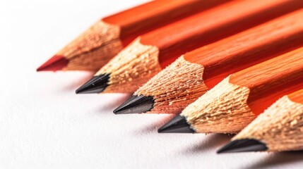 Poster - Vibrant sharp pencils on a white surface