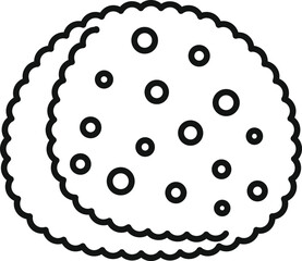 Sticker - Simple illustration of two round cookies with chocolate chips, perfect for projects related to sweets