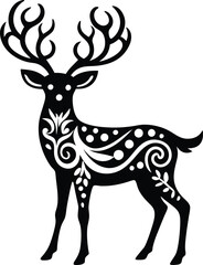 animal, deer, wild, nature, wildlife, mammal, forest, buck, stag, male, background, antlers, fauna, brown, antler,  graphic, horn, head, symbol, silhouette, hunting, black, illustration, element, desi