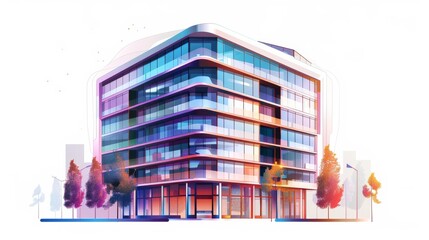 Wall Mural - Modern Office Building with Glass Facade