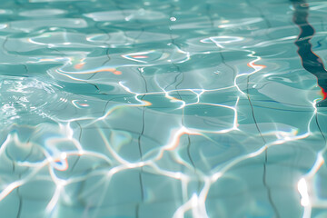 Sticker - Texture of water in swimming pool for background