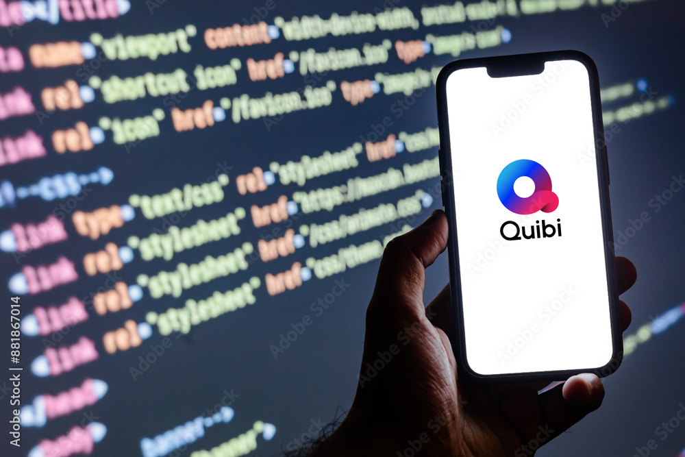 Quibi is a new video app similar to TikTok and Netflix. Stock Photo ...