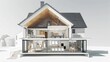 © Photock Agency - Architectural Cross-Section of a Modern Home