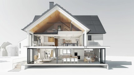 Architectural Cross-Section of a Modern Home