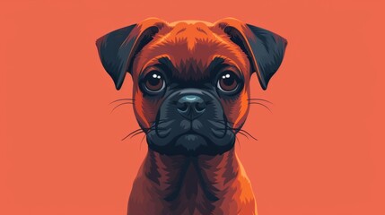 Wall Mural - Cute dog, cartoon illustration.