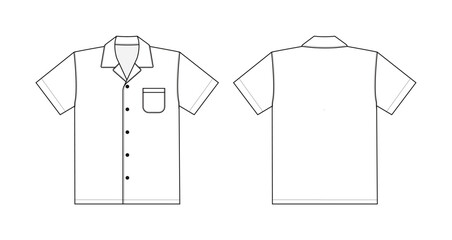 Hawaiian shirt (aloha shirt) vector template illustration