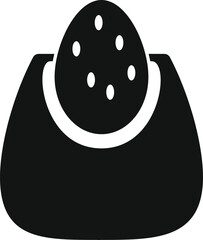 Poster - Simple black and white icon of onigiri, a traditional japanese rice ball, often filled with savory ingredients