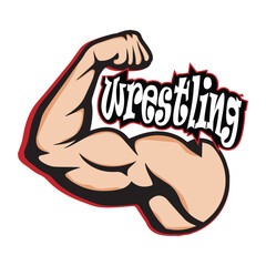 Wall Mural - Wrestling vector typography t-shirt design