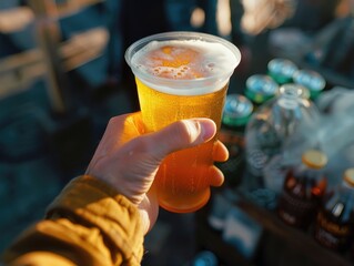 Sticker - Person holding beer