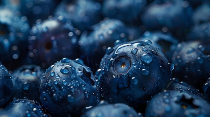 Wall Mural - Close up of fresh blueberries