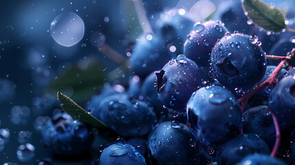 Wall Mural - Close up of fresh blueberries